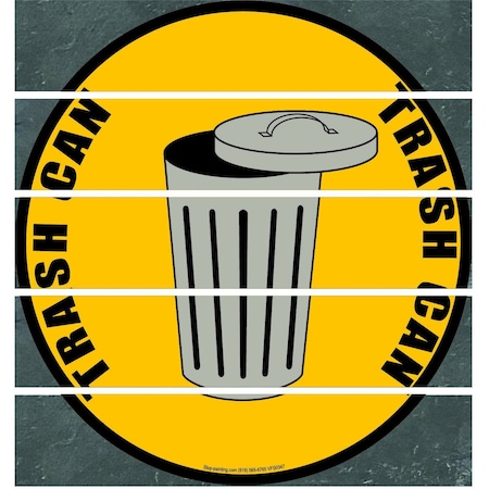 Superior Mark Floor Sign, Superior Mark, Trash Can, 17.5in SMFS0347